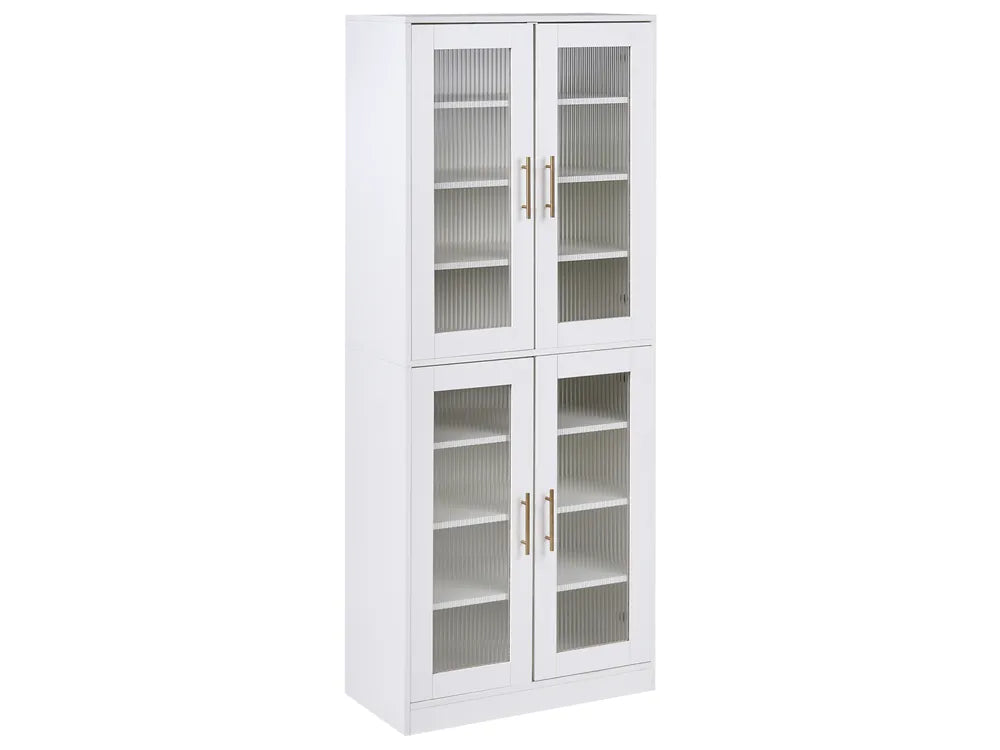Shoe Storage Cabinet with LED Lights White