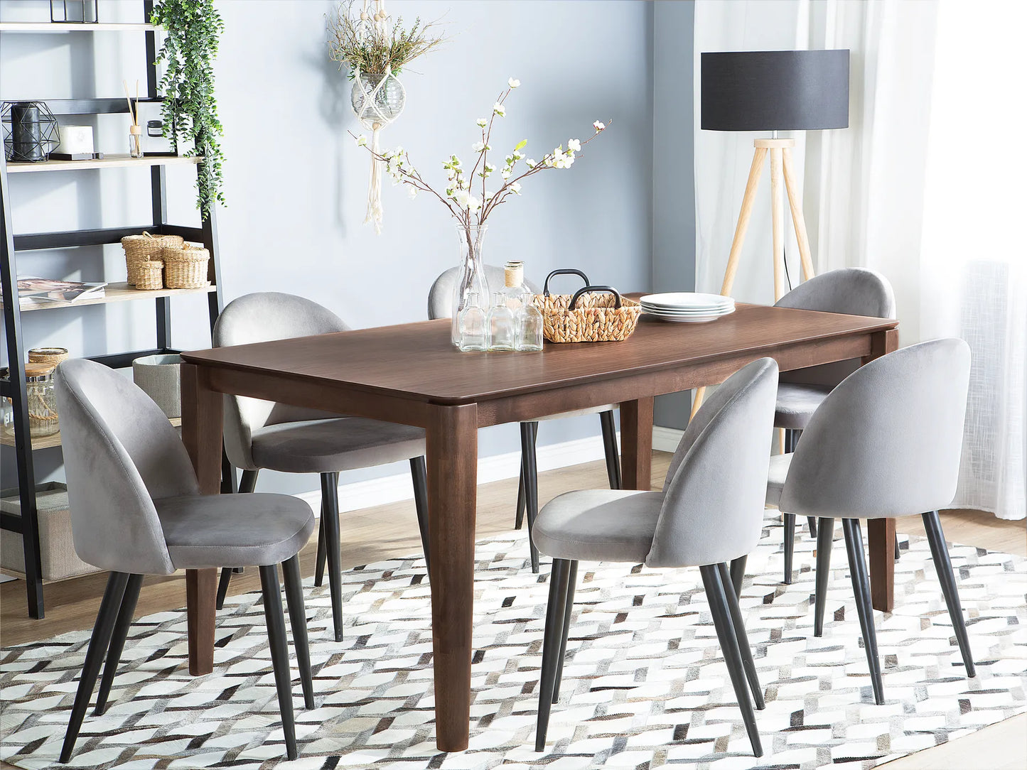 Eettafel donker walnoot 160 cm 90 cm