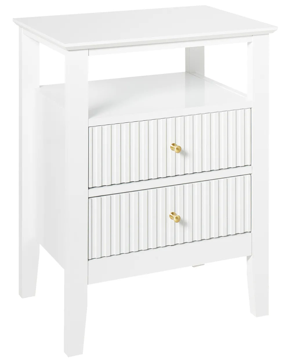 2 Drawer Bedside Table White