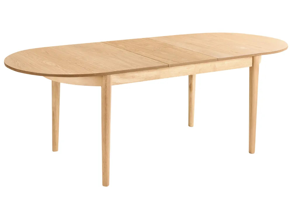 Uitschuifbare eettafel van licht essenhout, 180/220 cm, 90 cm
