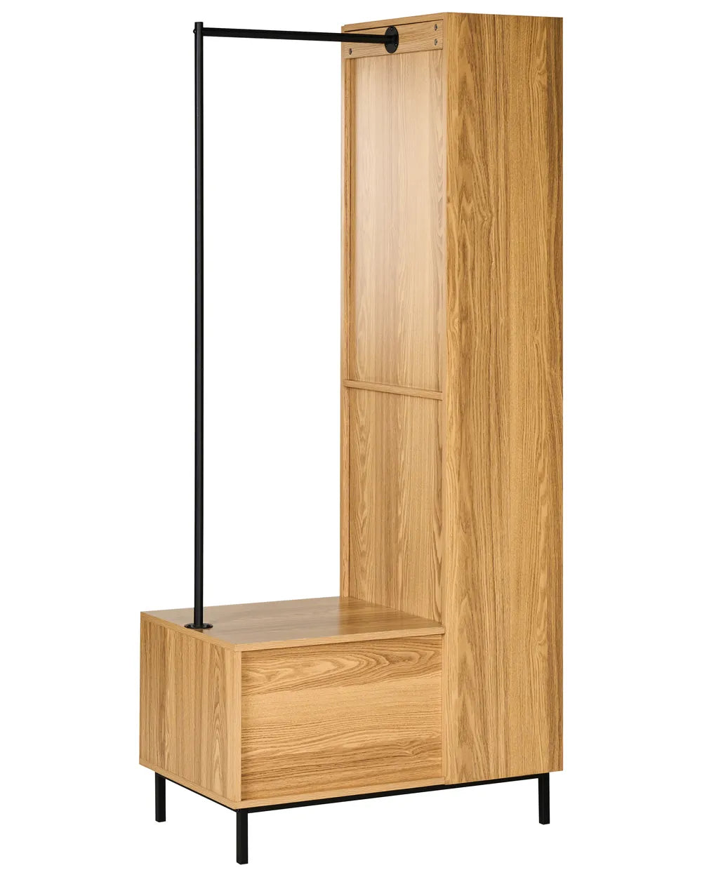 Open kledingkast met 5 planken, lichtbruin