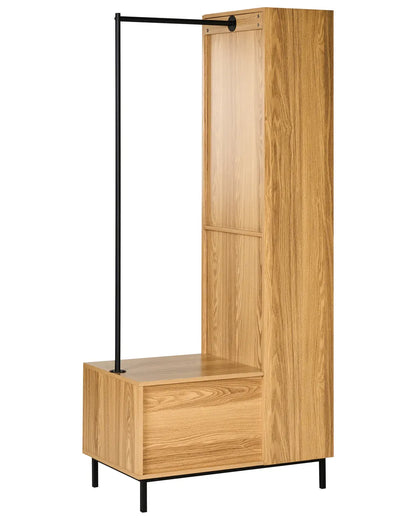 Open kledingkast met 5 planken, lichtbruin