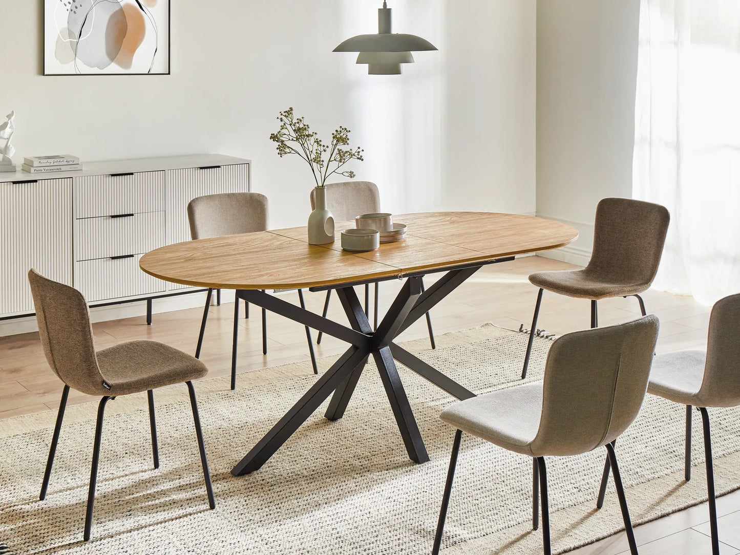 Uitschuifbare eettafel bruin 140/180 cm 90 cm