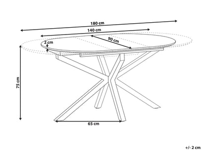 Uitschuifbare eettafel bruin 140/180 cm 90 cm