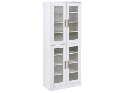 Shoe Storage Cabinet with LED Lights White