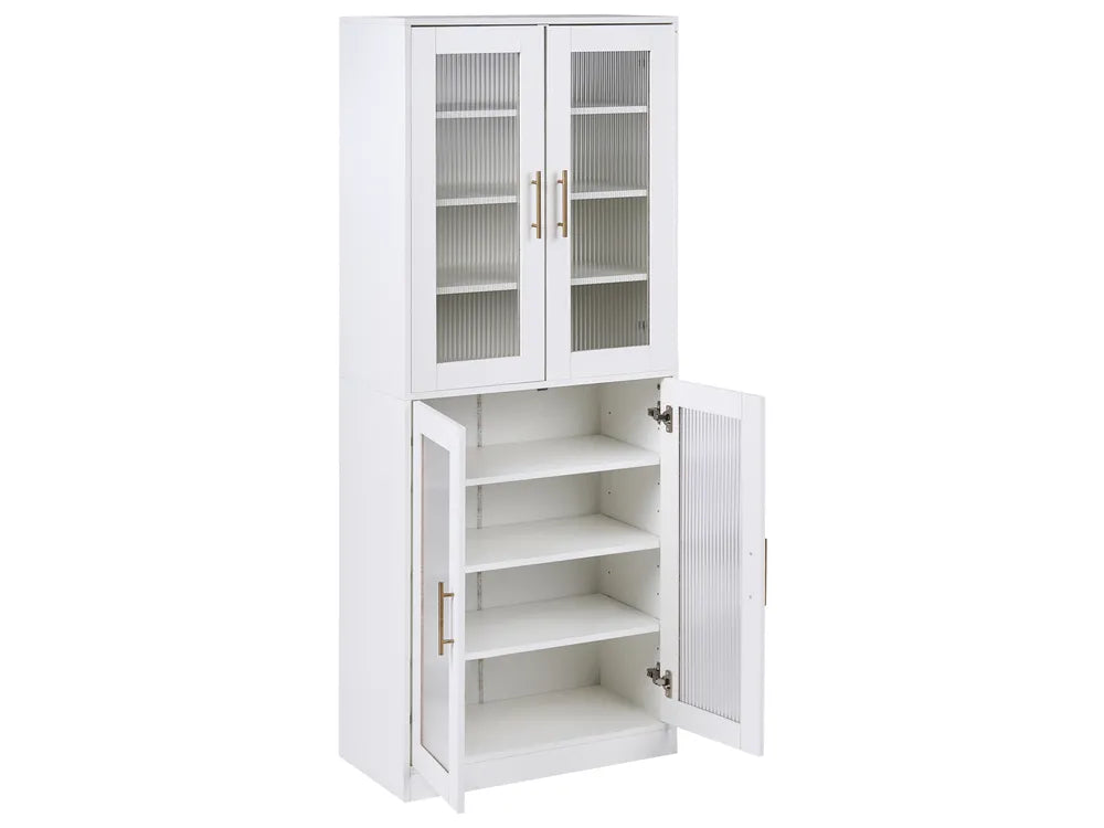 Shoe Storage Cabinet with LED Lights White