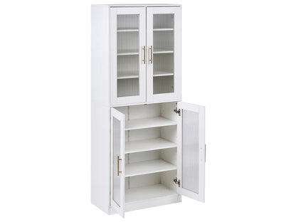 Shoe Storage Cabinet with LED Lights White