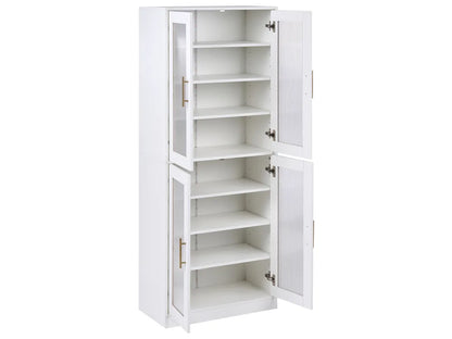Shoe Storage Cabinet with LED Lights White