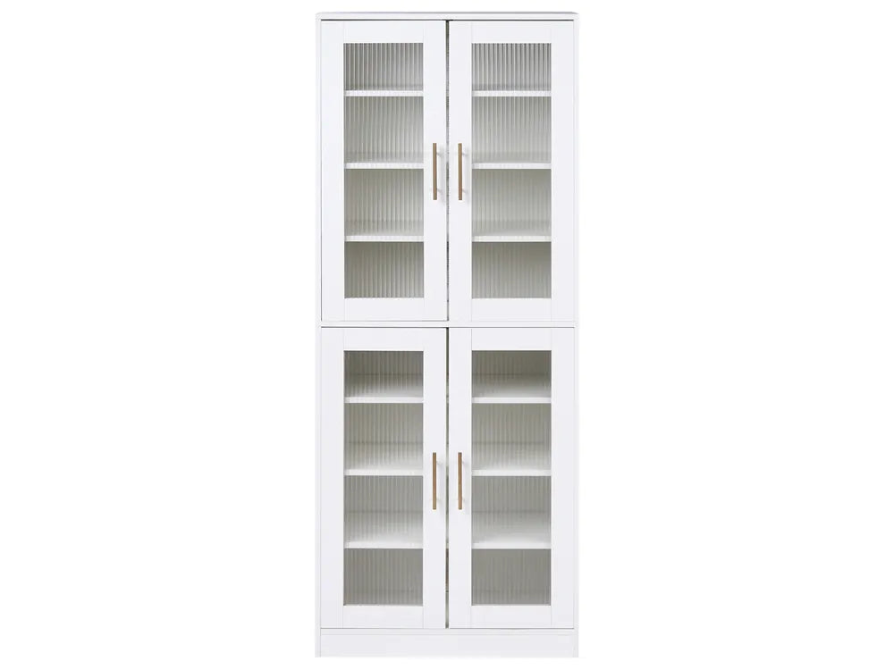 Shoe Storage Cabinet with LED Lights White