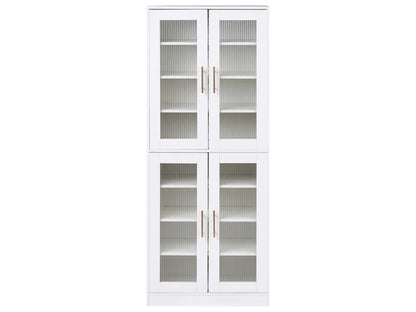 Shoe Storage Cabinet with LED Lights White