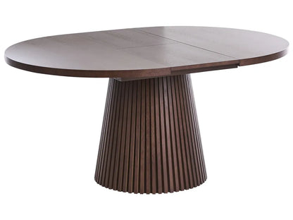 Uitschuifbare eettafel van donker essenhout
