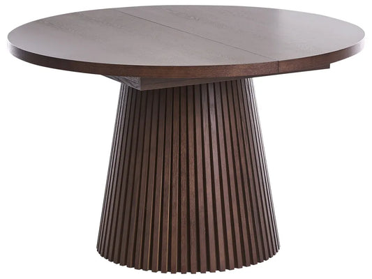 Uitschuifbare eettafel van donker essenhout