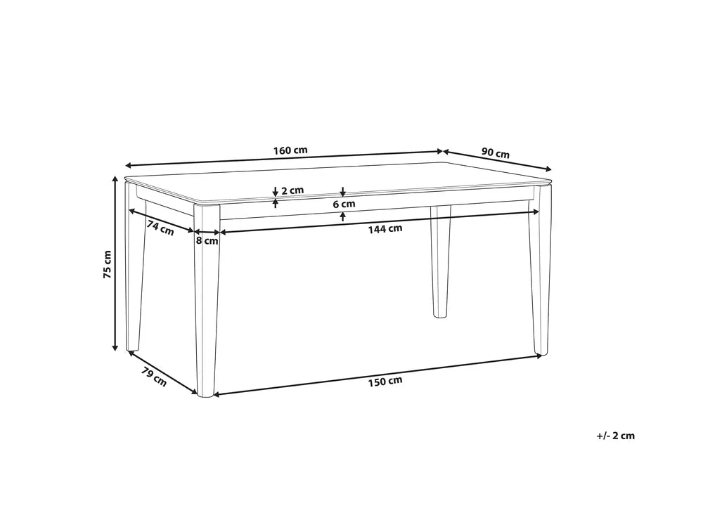 Eettafel donker walnoot 160 cm 90 cm