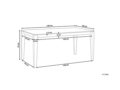 Eettafel donker walnoot 160 cm 90 cm