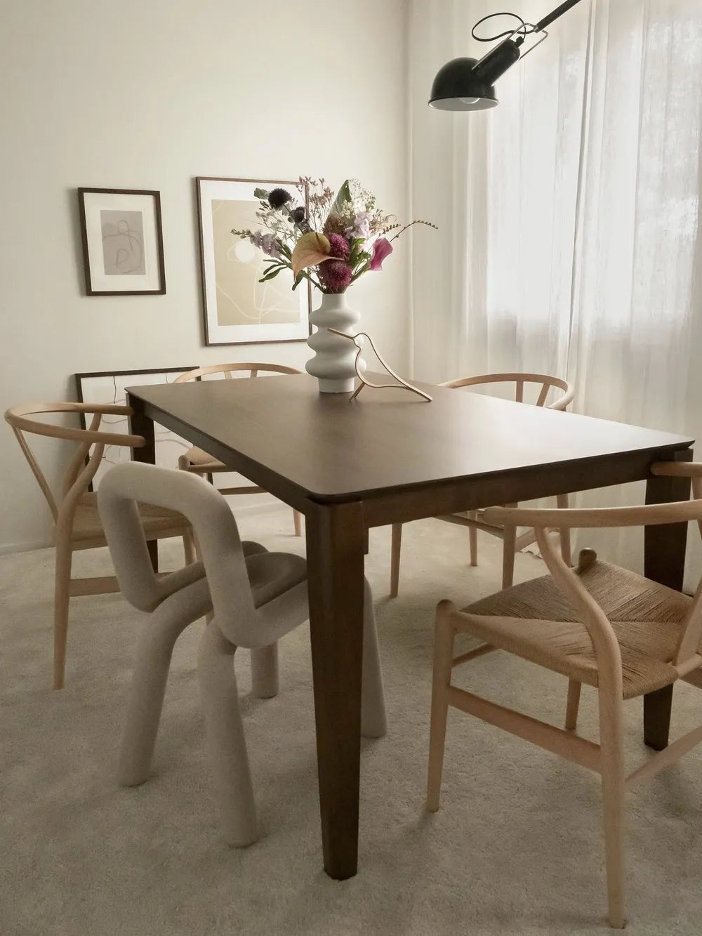Eettafel donker walnoot 160 cm 90 cm