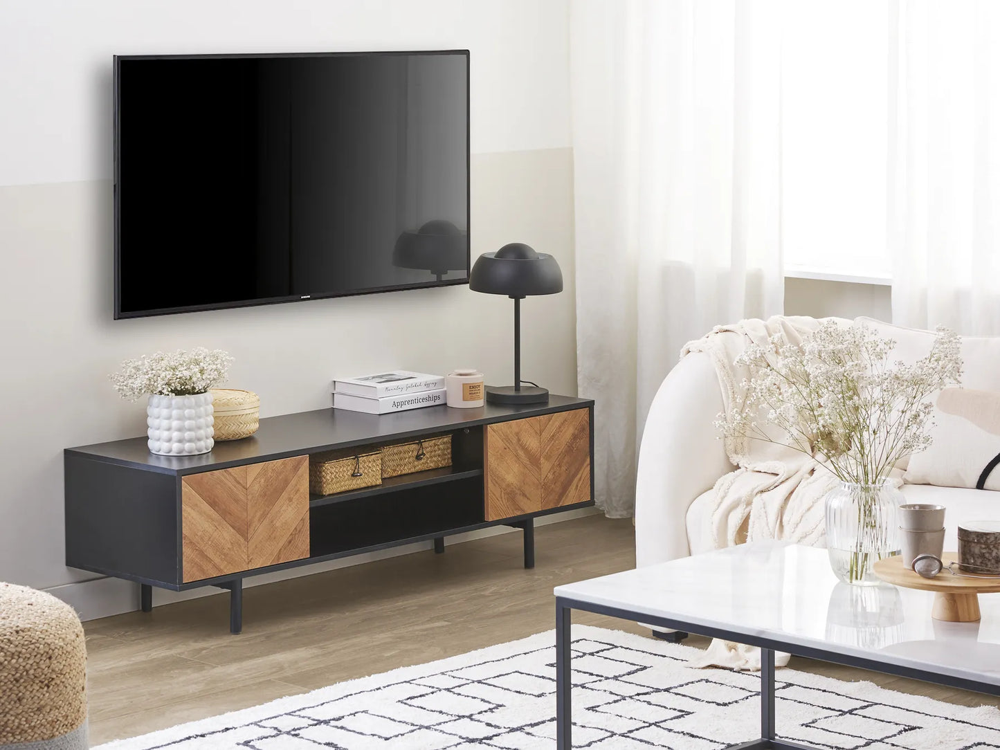 Tv-standaard bruin/zwart
