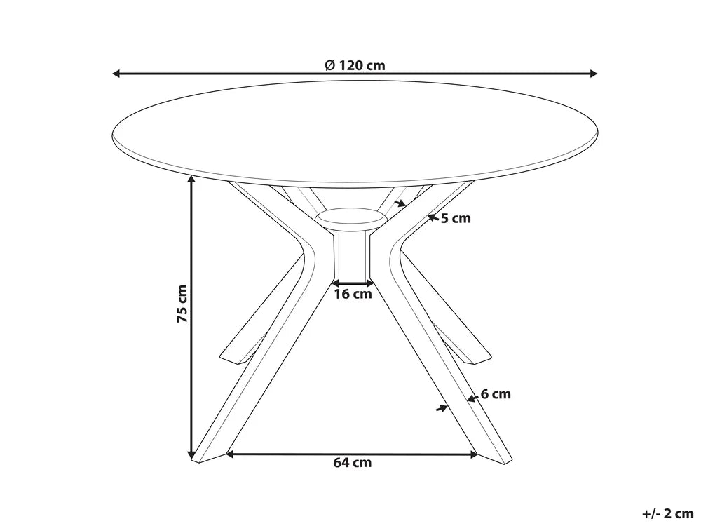Eettafel lichtbruin 110 cm x 110 cm