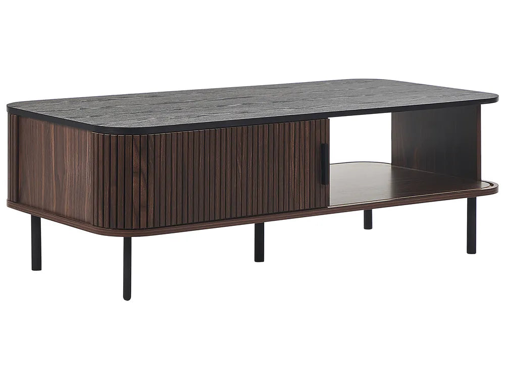 Donkerbruine salontafel met opbergruimte