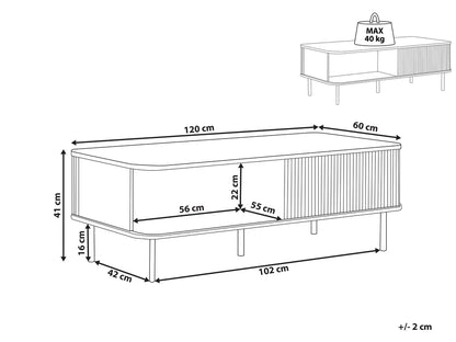 Donkerbruine salontafel met opbergruimte