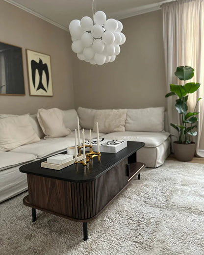 Donkerbruine salontafel met opbergruimte