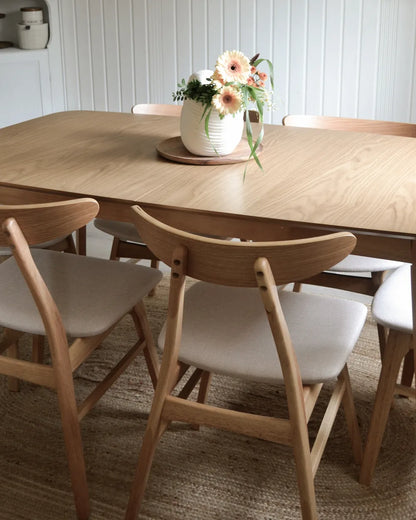 Uitschuifbare eettafel licht eikenhout 150/190 cm 90 cm