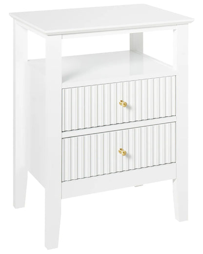 2 Drawer Bedside Table White