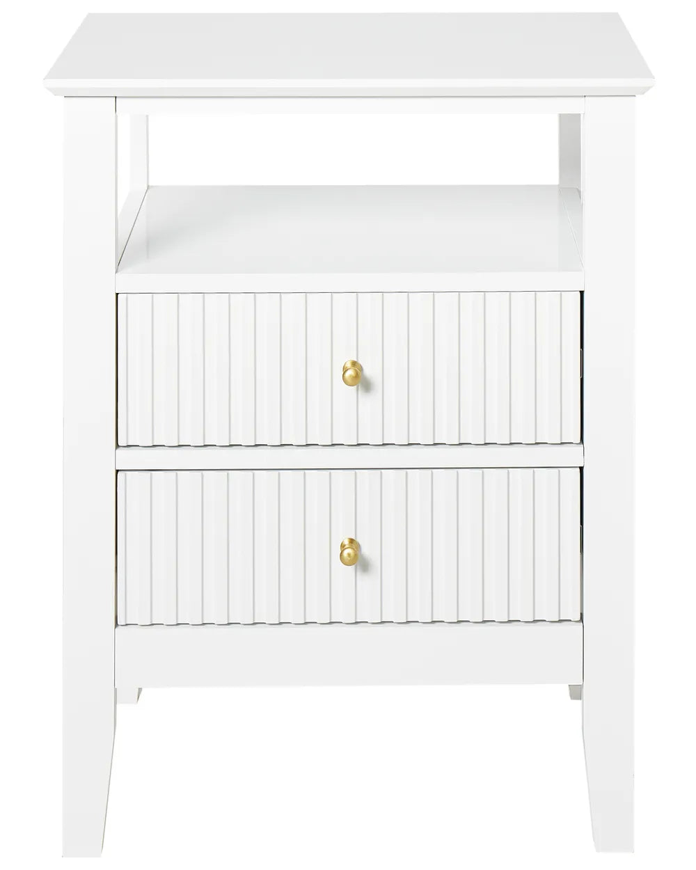 2 Drawer Bedside Table White