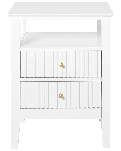 2 Drawer Bedside Table White