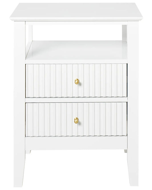 2 Drawer Bedside Table White