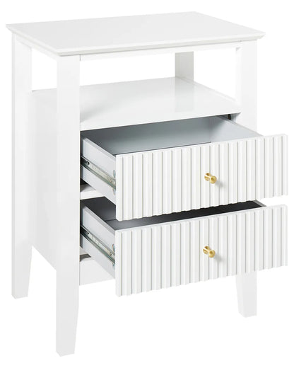 2 Drawer Bedside Table White
