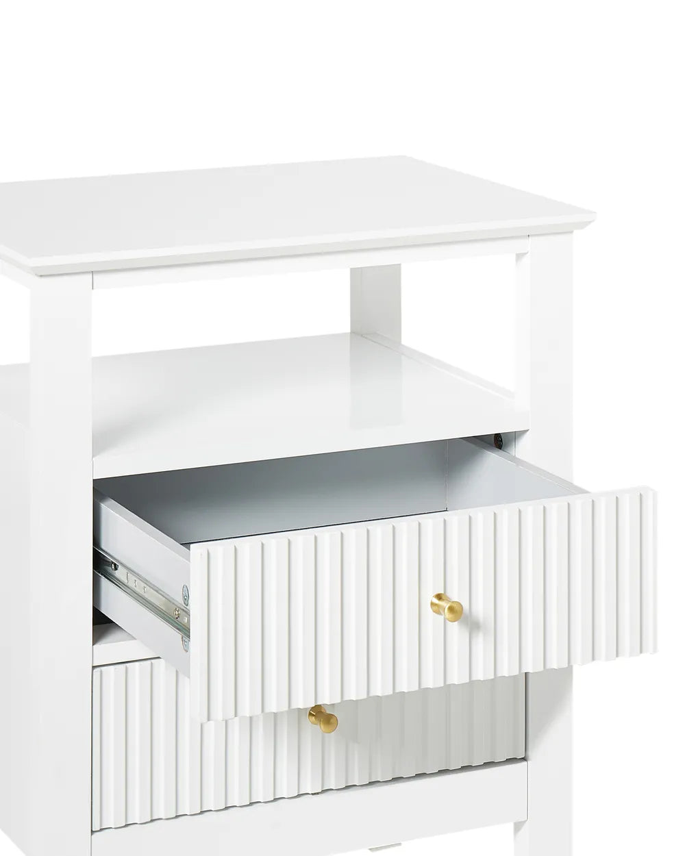 2 Drawer Bedside Table White