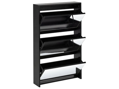 Schoenenkast met opbergruimte, zwart