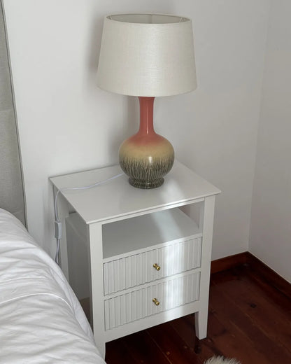 2 Drawer Bedside Table White