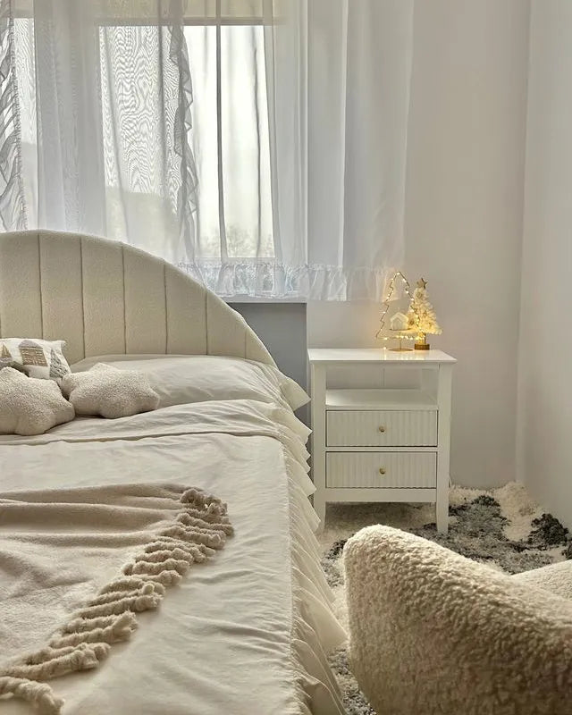 2 Drawer Bedside Table White