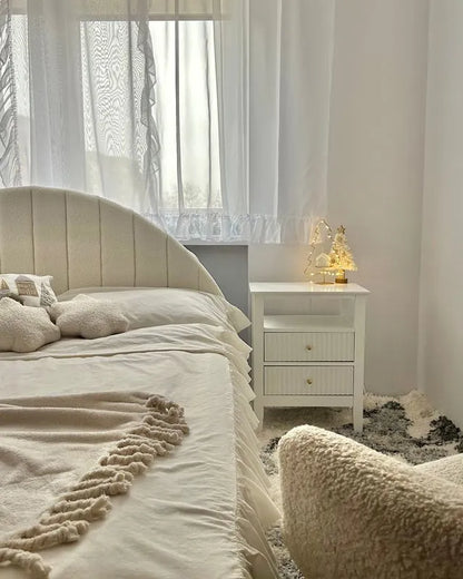 2 Drawer Bedside Table White