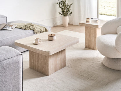 Salontafel met travertineffect