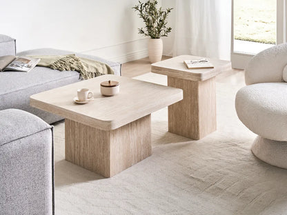 Salontafel met travertineffect