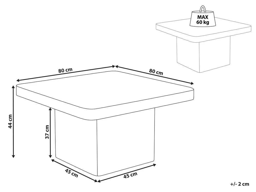 Salontafel met travertineffect