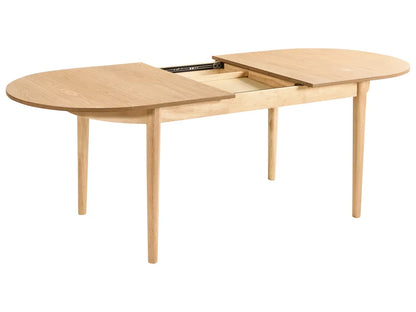 Uitschuifbare eettafel van licht essenhout, 180/220 cm, 90 cm